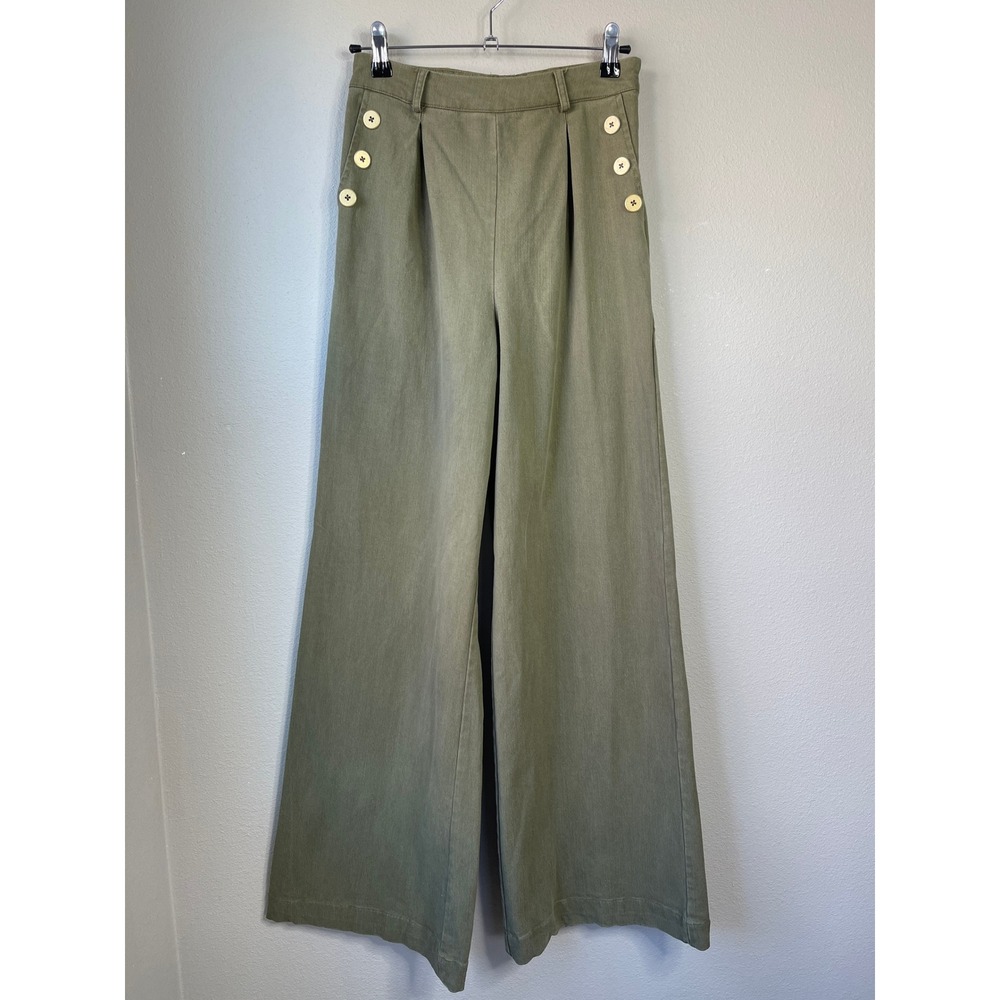 Splendid x RachelLove Sailor Wide Leg Olive Green Trouser Pants RS3C060 Small